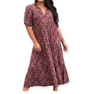 NWT Natural Life Sage Floral Bohemian Maxi Dress Bloomcore